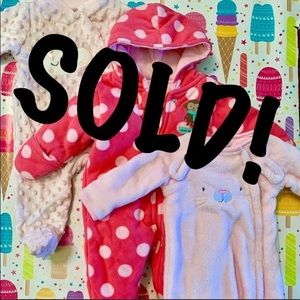 Girls set of 3 winter onesie coat/outfit